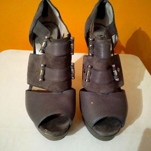 Michael Kors Gray Open-Toe Platform Heel Sandals